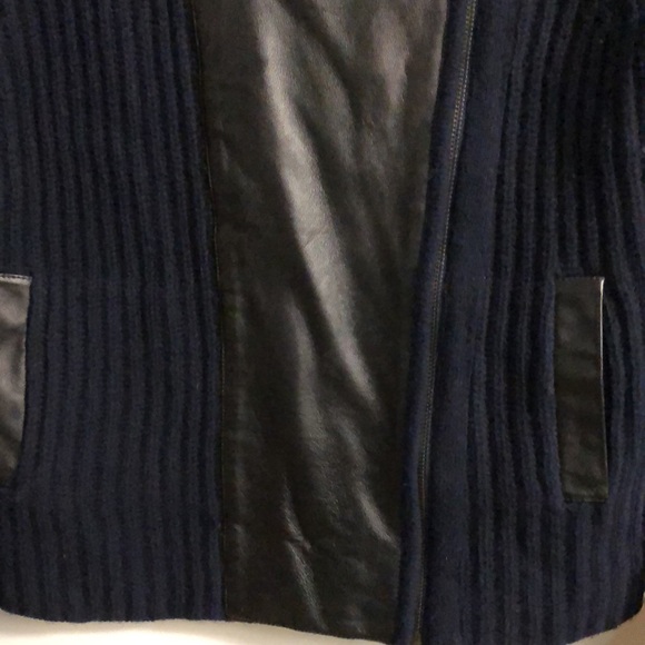 Madewell Merino Wool & Leather Moto Style Sweater - Picture 4 of 11